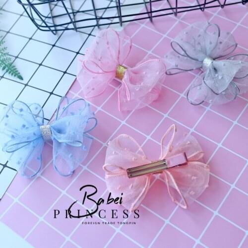 New Han edition Pet/children hairpin Dog hair beautiful Seersucker fairy Bowknot headdress hairpin top clip 20Pcs