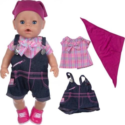 2021 New Suit + Turban Doll Clothes Fit For 43cm born baby Doll clothes reborn Doll Accessories