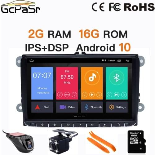 Android 10 2G 16G 8‘’ Inch Car DVD PLAYER For android VW GPS stereo audio navigation multimedia screen head unit