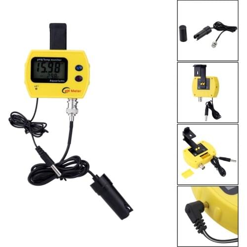 Digital pH Meter Water Quality Tester Temperature PH Tester Water Purity PPM Meter for Aquarium Swimming Pool Monitor LCD Screen