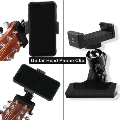 Guitar Head Clip Mobile Phone Holder Live Broadcast Bracket Stand Clamp For Mobile Phones Support Holder