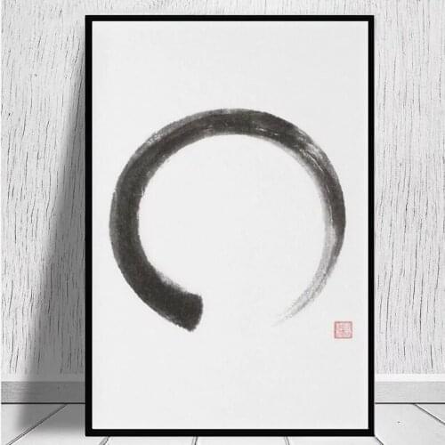 Enso circle Japanese Zen Sumi-e canvas prints Wall Art canvas prints Wall Canvas Decoration for Living Room Home Decoration
