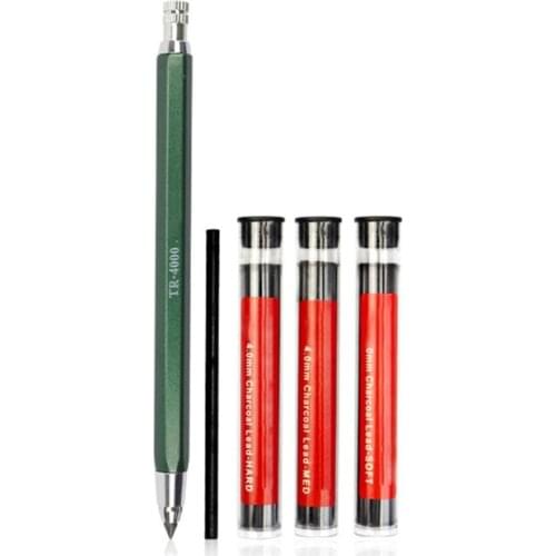 Mechanical Charcoal Pencil Core Lead Refills for Sketch Painting Drawing School Office Supply Stationery 4.0mm