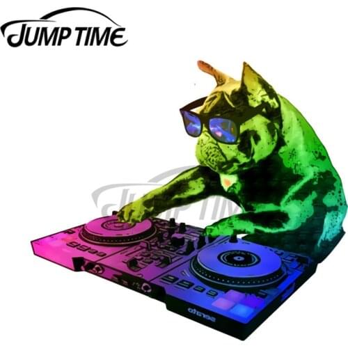JumpTime 13 x 10.8cm DJ French Bulldog Car Stickers Vinyl Car Wrap Auto Motorcycle Bumper Car Styling Cartoon Fine Decal