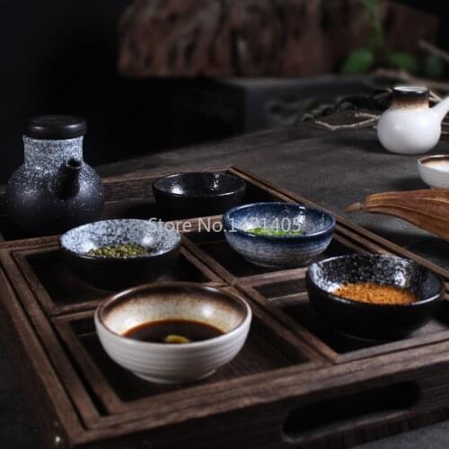 Ceramic Creative Japanese-style Seasoning Dish, Snack Dish, Oil, Salt and Chili Dish Dry Dipping Dish Seasoning Bowl