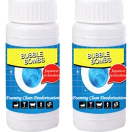 2PC Pipe Dredging Cleaner Pipe Powder Sink Drain Bottled Cleaner tool Toilet Kitchen Deodorization Clogging Cleaning