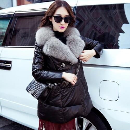Genuine Leather 2020 Winter Jacket Women Real Fox Fur Collar 100% Sheepskin Coat Female Korean Down Jackets MY