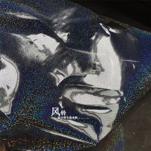 TPU Laser Holographic Iridescent PVC Film Colored Glaze Waterproof Plasctic Bags Sewing Clothes Background Decor Designer Fabric