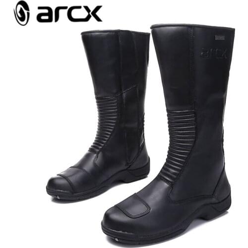 ARCX Motorcycle Boots Motocross Rider Shoes Genuine Leather Wearable Waterproof Motorbike Shoes Touring Riding Boots L60621