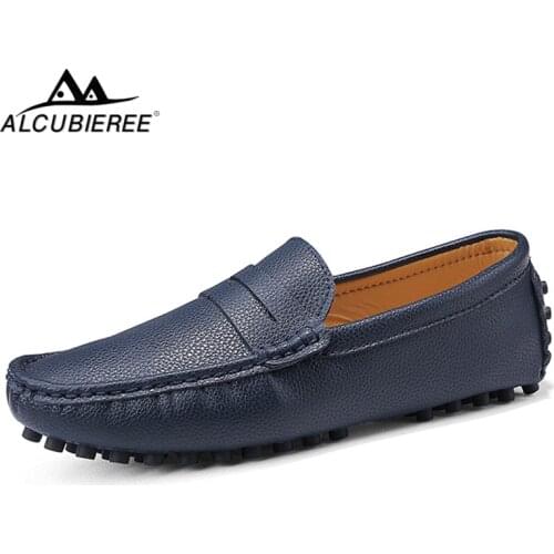 ALCUBIEREE 2019 Spring Summer Breathable Mens Penny Loafers Casual Slip on Gommino Boat Shoes Lightweight Zapatos De Hombre