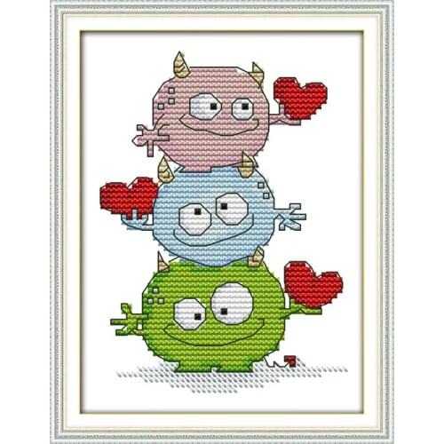 Acrobatic cross stitch kit cartoon 14ct 11ct count print canvas stitches embroidery DIY handmade needlework plus