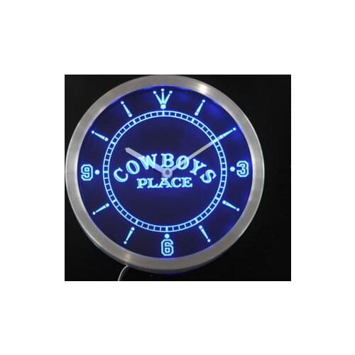 Nc0363 Western Cowboys Place Bar Beer Neon Light Signs LED Wall Clock