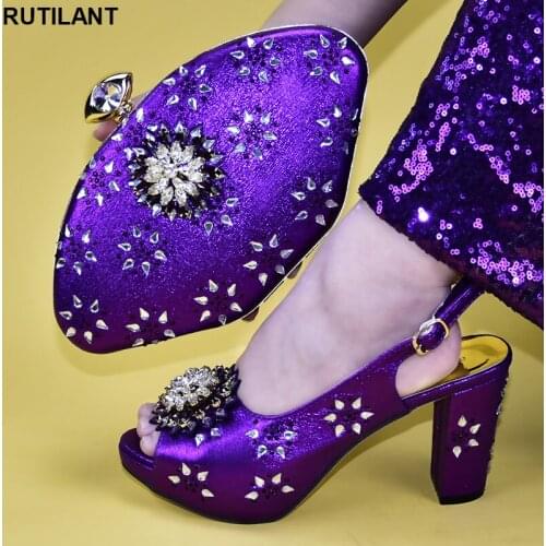 New Arrival Sales In Women Matching Shoes and Bag Set Sexy Heels Luxury Shoes Women 2019 African Shoe and Bags Women Italian