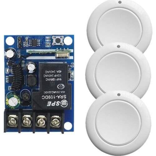 Wall Panel Transmitter RF Remote Control Light Moto Pump Switch Smart Home DC 12V 24V 36V 48V 30A Receiver,315 / 433 MHz