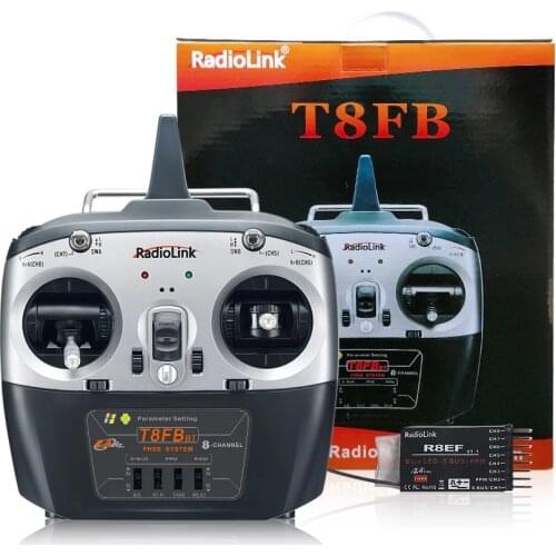 Radiolink T8FB BT 8 Channels RC Transmitter and Receiver R8EF 2.4G Controller for Drone/Fixed Wing, Airplane and More