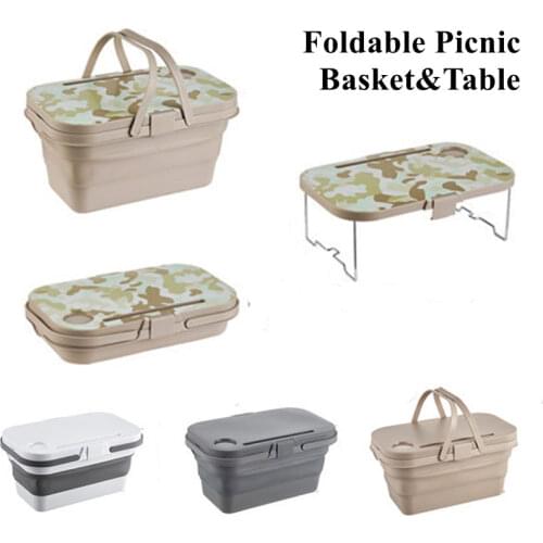 Tryhom 28L Folding Outdoor Camping Kitchen Table Car Storage Box Portable Fishing Picnic Multifunctional Organizer Container