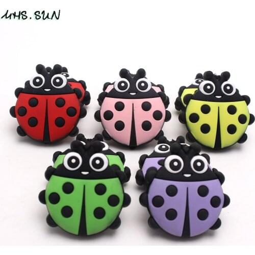 MHS.SUN 15PCS Insect Shaped Silicone Beads Food Grade Teether For Teething Baby Nursing No BPA Chewable Beads For Pacifier Clip