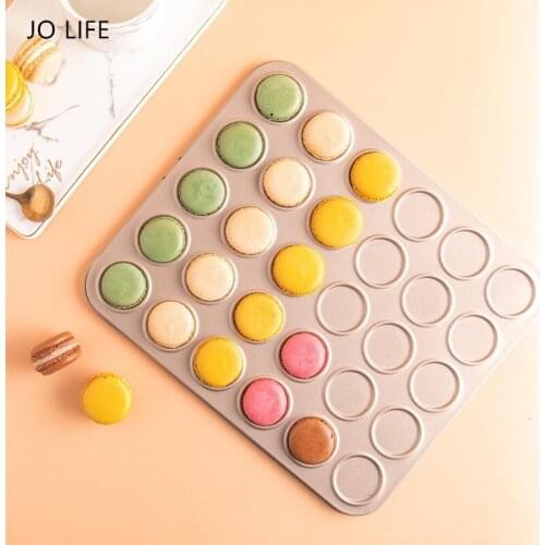 JO LIFE 30Cups DIY Cookie Baking Tray Tools Non-stick Steel Mold Egg Tart Macaron Baking Dish Cake Mould Biscuit Pan