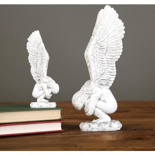 Angel Memorial And Redemption Statue Resin Ornaments Garden Handicraft Ornaments Realistic Statue Gardening Decor For Gard