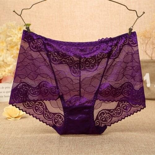 Fashion Large size high-rise one piece lace sexy mesh panties women underwear panties cotton briefs lingerie modis tanga lady