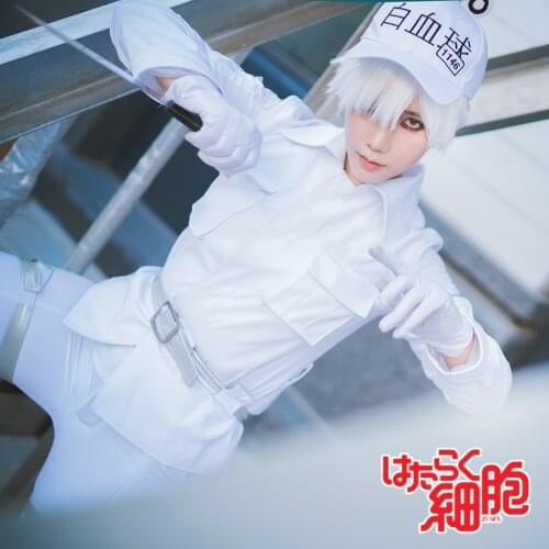 Cells At Work Neutrophil Uniforms Hat Props Anime Hataraku Saibou White Blood Cell Outfits Cap Cosplay Costume Accessories