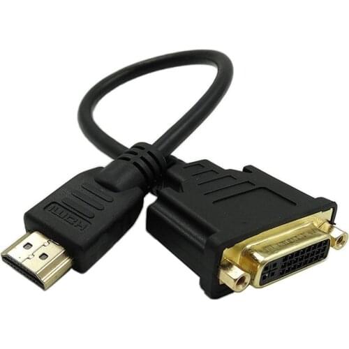 NUOLIANXIN 20CM High Speed Bi-Directional HDMI-compatible Male to DVI(24+5) Female Adapter Cable