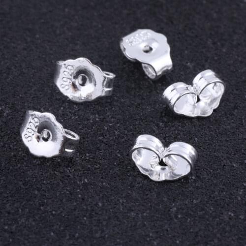 200pcs 925 silver plated butterfly earring backs diy jewelry making