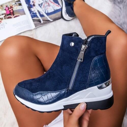 2020 Winter Women Shoes Fashion Casual Women Shoes Comfortable Zipper Sneakers Waterproof High Top Platform Women Shoes