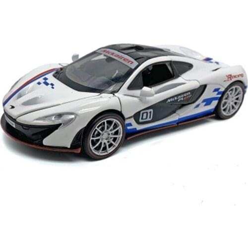 1:32 alloy pull back car model McLaren track car with light music simulation alloy pull back door toy car children birthday gift