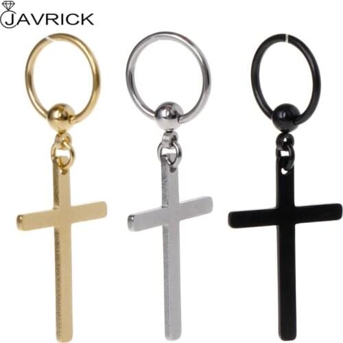 1pc Punk Earrings Cross Pendant Dangle Women Men Charms Jewelry Female Male Fashion Personality Gifts Brincos Buckle