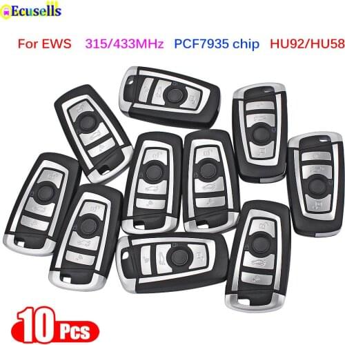 10PCS Flip 3B 315MHZ 433MHZ Remote Key Fob ID44/ PCF7935 Chip for BMW EWS 325 330 318 525 530 540 E38 E39 E46 M5 X3 X5 HU92/HU58