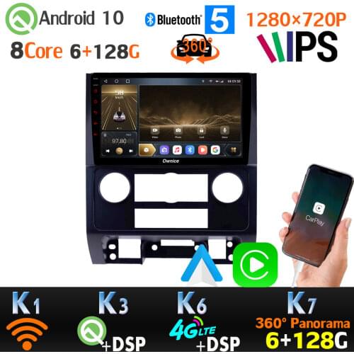 1280*720P 6G+128G Android 10.0 For Ford Escape Mazda Tribute GPS Radio Head Unit auto CarPlay 360 Panoramic Camera SPDIF DSP IPS
