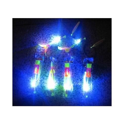 20 pcs LED Slingshot Flying Sling Rubberband Helicopter HY-588A Party Toys Kids