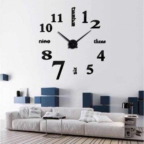 2021 Large Mirror Wall Clocks Modern Design For Gift 3D DIY Big Watch Wall stickers Home Decor Relogio De Parede Free Shipping