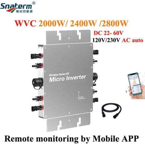 2800W/2400W/2000W Solar Grid on Inverter IP65 Input DC22V-60V to 120V 230V Auto Sense Mobile APP for remote monitoring for home