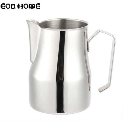 350ml Durable Stainless Steel Milk Jugs Pull Flower Cup Coffee Frother Italian Latte Coffeeware Household Cafe Milk Foam Tools