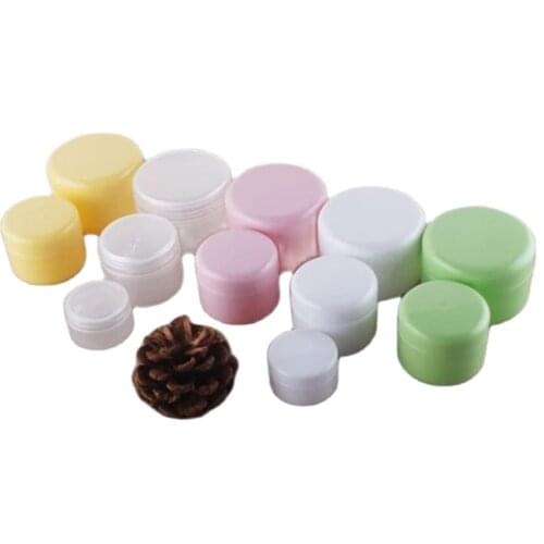 500pcs/lot 20g 50g Colorful Face Cream Jars Pot Travel Plastic Empty Cosmetic Containers Cute Cosmetic Sample Containers