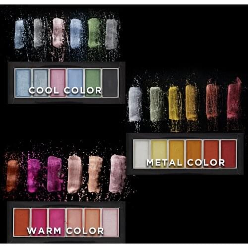 6Colors Metallic Pearl/Warm/Cool Watercolor Pigment Set for Artist Painting Art Supplies