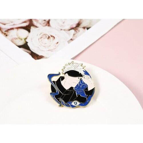 Jujutsu Kaisen Gojo Satoru Cosplay Brooch Badge Prop Anime Metal Man Woman Pin Props Accessories