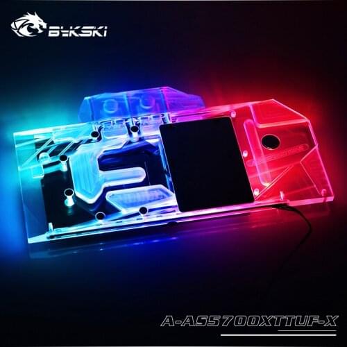 BYKSKI Gpu Water Cooling Block Use for ASUS TUF3 RX5700XT O8G Gaming Support A-RGB/RGB LED Light Copper Arylic Radiator Block