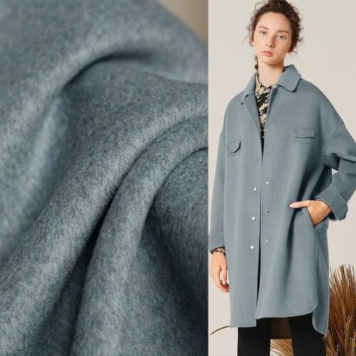 Mixed blue900g/m Weight Mix-Colour Double-side Overcoting Wool Fabrics Materials Winter Women Overcoat Sewing Cloth Freeshipping