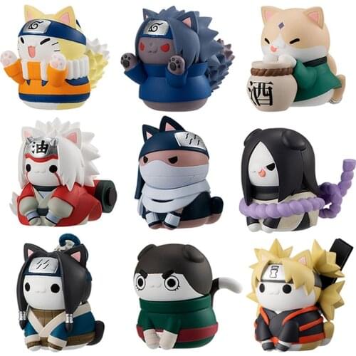 Anime Naruto Cat Figure Suit Uzumaki NARUTO Figures Action Toys Kakashi Kawaii Collection Model Cartoon Cute Cool Kids Toys Gift