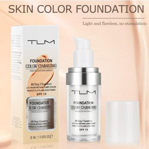 Hot Sale TLM Foundation Makeup Coverage Base Primer Temperature Change Complexion Liquid Foundation Concealer Cream TSLM1