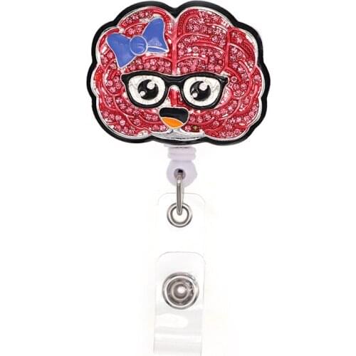 Custom New Style Badge Holder Brain Shape Badge Reel Retractable ID Card Badge Holder