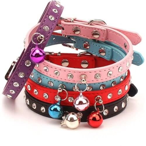 Cat Collars With Bell Kitten Necklace Accessories Products Neck Strap For Pet Small Collar