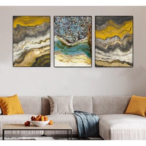 Creativity Golden Cloudy Print Canvas Painting Abstract Art Landscape Posters Wall Art Pictures for Living Room Home Decor