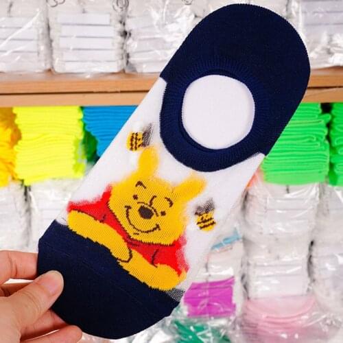 Disney Hot Sale Womens Korean Style Cartoon Pattern Cute Girls Boat Cotton Socks Fashion Funny Happy Novelty Ladies Short Socks