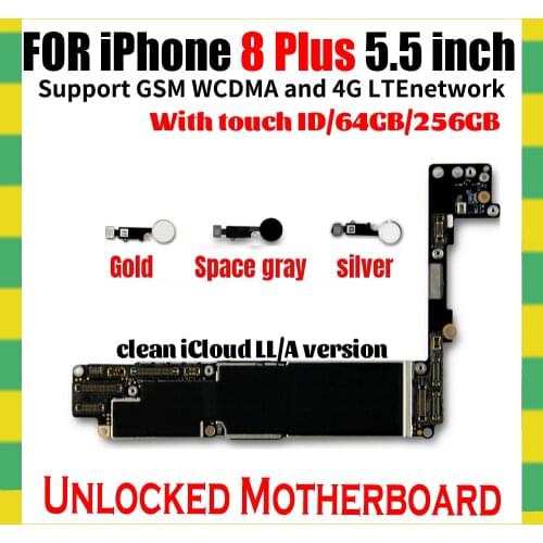 100% Original Unlocked Motherboard For iPhone 8 Plus 5.5inch With/NO Touch ID,For iPhone 8 Plus Logic Board Mainboard With Chips