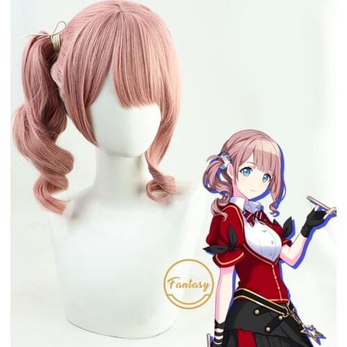 Mochizuki Honami Cosplay Long Curly Ponytail Heat Resistant Hair Wig Hallowen Party+ Free Wig Cap