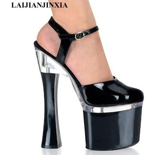 LAIJIANJINXIA Fashion womens shoes wholesale. Autumn nightclub in baotou steel tube dance shoes unique 18 cm thick with sandals